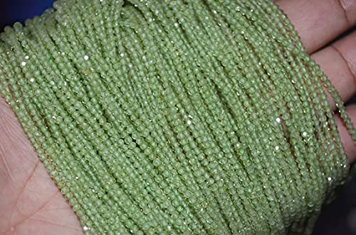 Péridot rondelle facetté de 2mm pour création de bijoux de 13 pouces