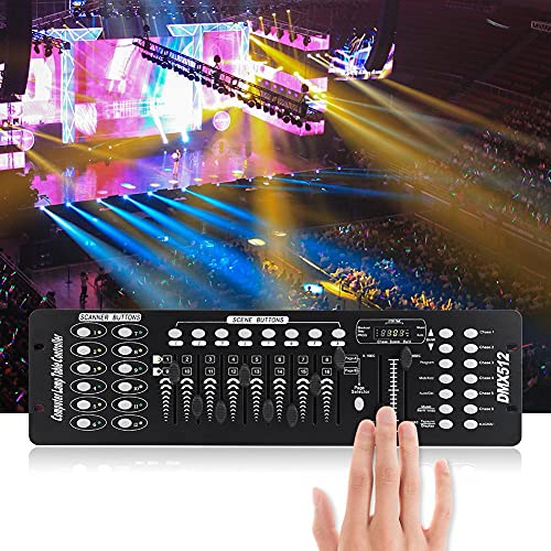 ★ Il controller luci DMX ha 192 canali DMX e 12 scanner da 16 canali ciascuno. 30 banchi di 8 scene programmabili. 6 sequenze programmabili di 240 scene.