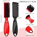 Domensi 60 Pcs Clipper Cleaning and Styling Brush Set - Black and Red Barber Blade Brush, Fade Brush, Hair Styling Tool for Haircuts and Barber Supplies