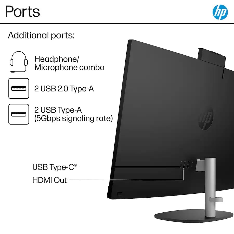 Image of HP 27 inch Touchscreen All-in-One Desktop Computer, AMD Ryzen 7 7730U