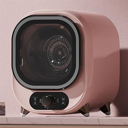 Secadora de ropa giratoria portátil, secadora tridimensional de aire frío y caliente de 18 litros con luz azul de 360 ​​​​° y sonda de control de temperatura dual para apartamentos, viajes, dormitorio