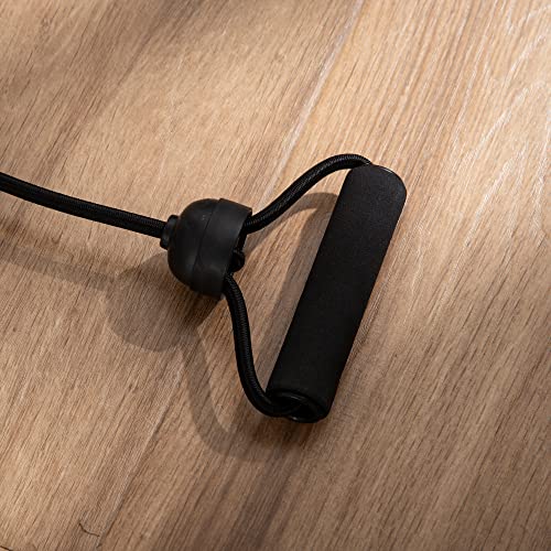 Soozier Adjustable Weight Bench, Utility Dumbbell Bench for Full Body Workout, Multifunctional Foldable Incline Bench for Home Gym, Weightlifting and Strength Training with Resistant Rope, Black