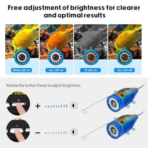 Image of Fishing Camera with Monitor ice Fishing Camera Underwater 1000TVL,98ft /30m Cable for Lake Kayak Boat Saltwater Fishing