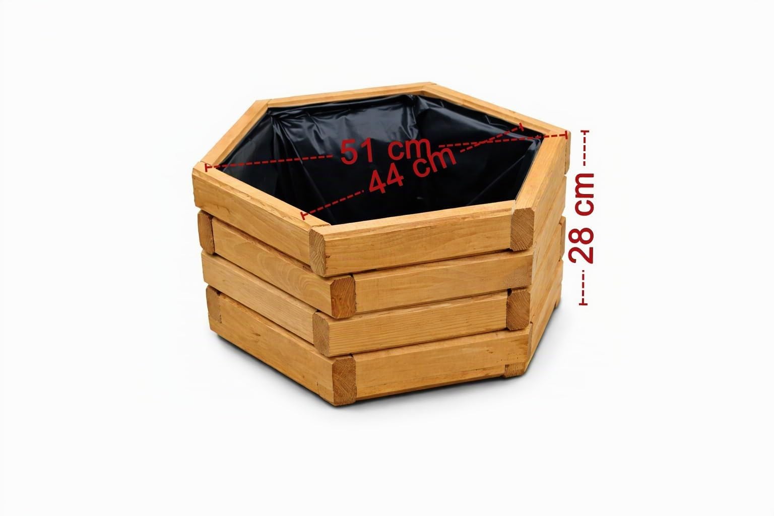 FKL Design Home Deco Jardinière en Bois, Cache-Pot pour Jardin, terrasse, Caisse en Bois imprégné D26 (chêne, 51 x 44 x 23 cm)