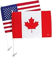 Vista 13 de Bandera de Estados Unidos con poste para coche, bandera para carros, 2 unidades, bandera de América, capó para auto, 4 de julio, decoración