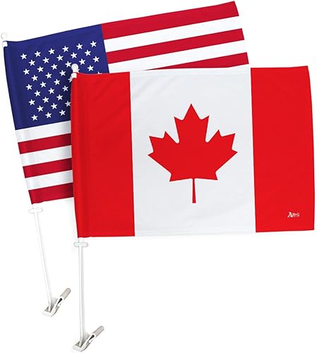 Miniatura 13 de Bandera de Estados Unidos con poste para coche, bandera para carros, 2 unidades, bandera de América, capó para auto, 4 de julio, decoración