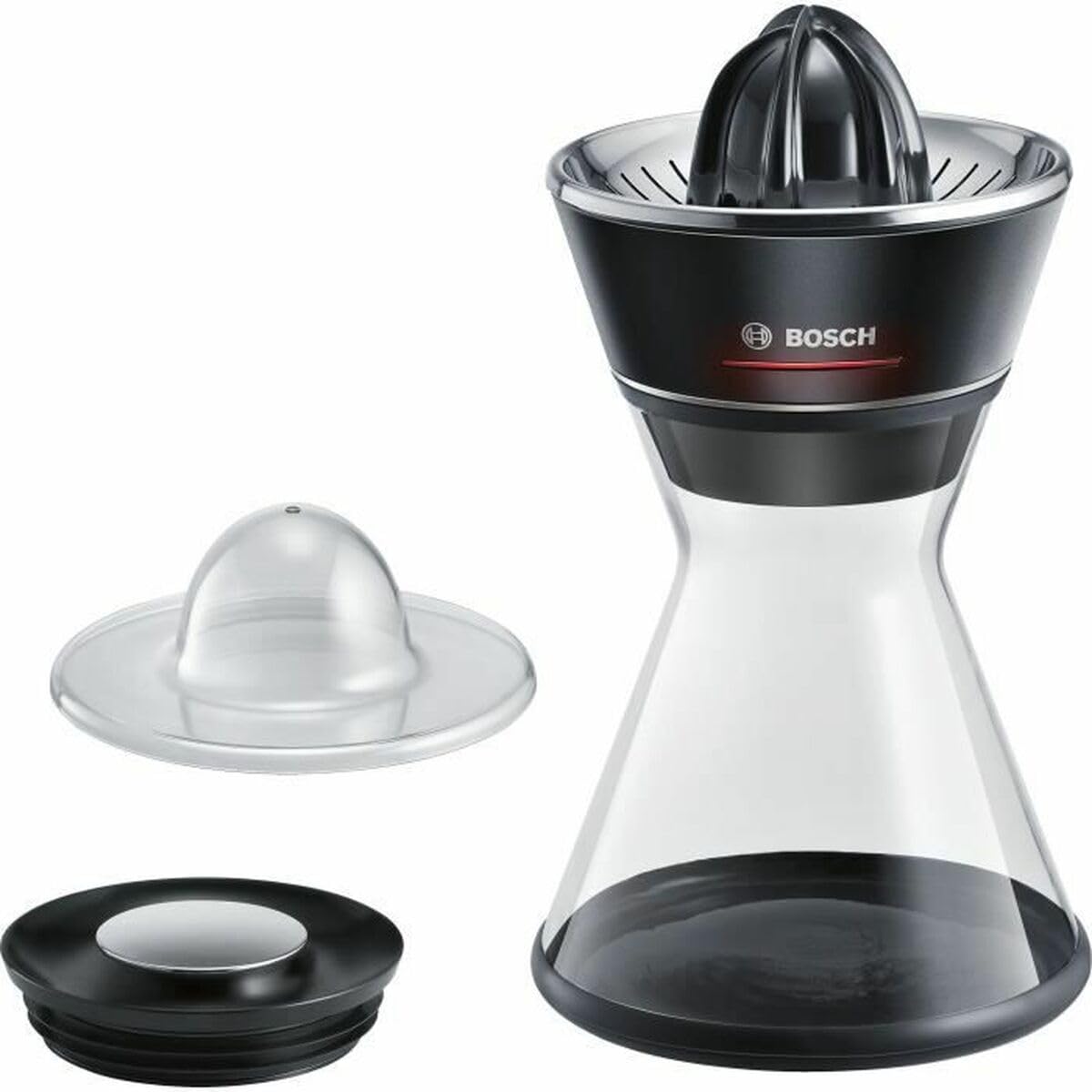 Bosch Zitruspresse VitaStyle Citro MCP72GPB, Universal-Presskegel für kleine und große Früchte, 2-in-1 Entsafter und Zitruspresse, 1,0l Glas-Karaffe, BPA-frei, spülmaschinengeeignete Teile, 40 W