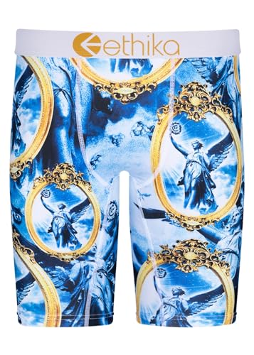 Ethika Men’s Boxer Brief, Knee Length, 4-Way Stretch Performance Underwear with Graphic Prints – Unique