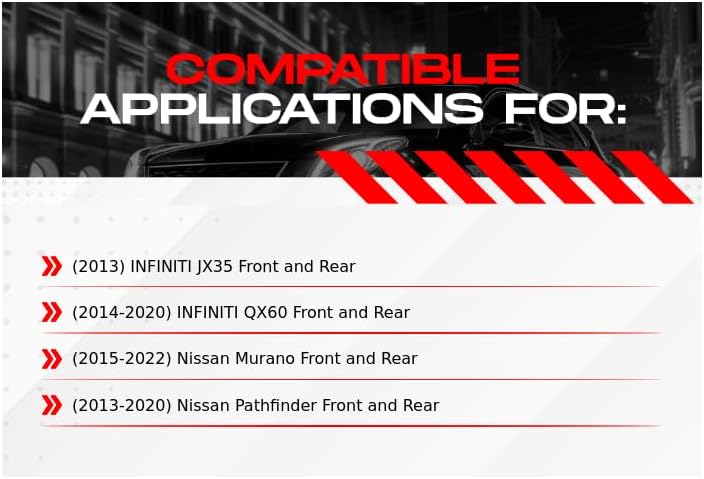 Miniatura 2 de R1 Concepts Kit de freno delantero y trasero para Infiniti JX35 2013 INFINITI QX60 2014-2020 Nissan Murano 2015-2022 Rotores de freno ranurados