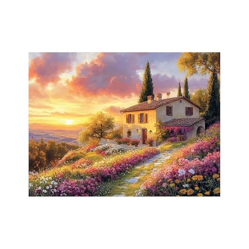 Tableau pour Art Déco Murale TERUEA Peinture Plante Rose 60x90cm