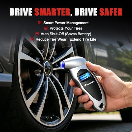 Image of Digital Tire Pressure Gauge,Accurate Cars Air Gauge 150 PSI,2 Pack | 0-150PSI Calibrated,Accurate in 0.1 Increments,4 Measurement Units,Backlight LCD&Nozzle Light,for Everyday Vehicles