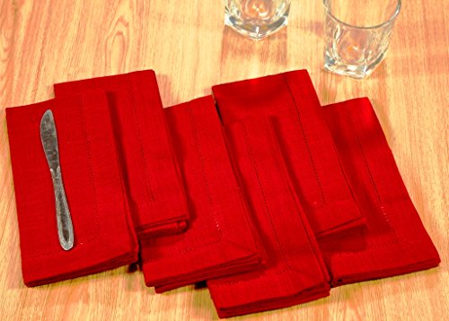 Servilletas de Tela GFI Linen Clubs 18x18 in Rojo Pack 6 miniatura 6