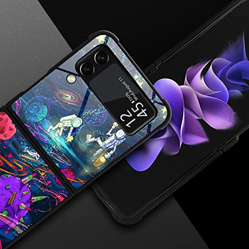 Carloca Compatible With Samsung Galaxy Z Flip 3 5G Case,Trippy Psychedelic Star Astronaut Samsung Galaxy Z Flip 3 5G Cases,Fashion Graphic Design Shockproof Anti-Scratch Drop Samsung Z Flip 3 5G #TOP6