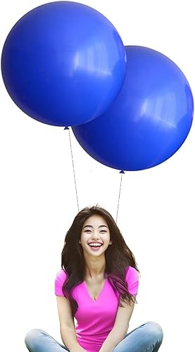 Miniatura 7 de IN-JOOYAA Globos redondos de látex de 24 pulgadas, paquete de 5 globos grandes gruesos de color amarillo macarrón para decoraciones de fiestas