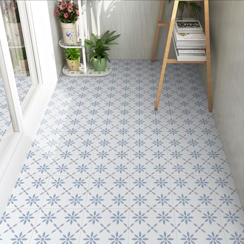 Vinylboden Selbstklebend, PVC Bodenbelag Selbstklebend für Bad Küche Wohnzimmer Wasserdicht Bodenfliesen Selbstklebend 20x20cm,10 Stück