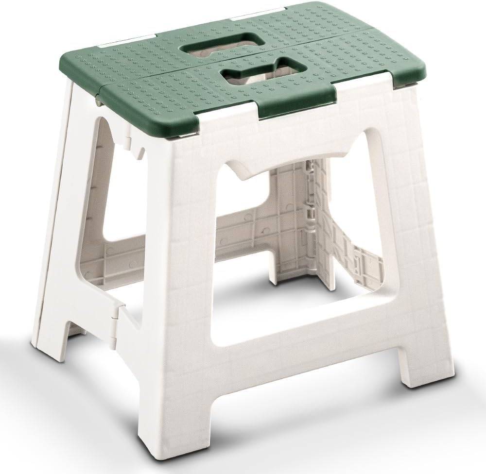 PIKFOS Super Strong Plastic Folding Step Stool Table for Adults | Kids | Kitchen Stepping Stools, Garden Step Stool Kitchen Stool Portable | Sitting Purpose | Travelling | Pack of 1d (Green)-image-6