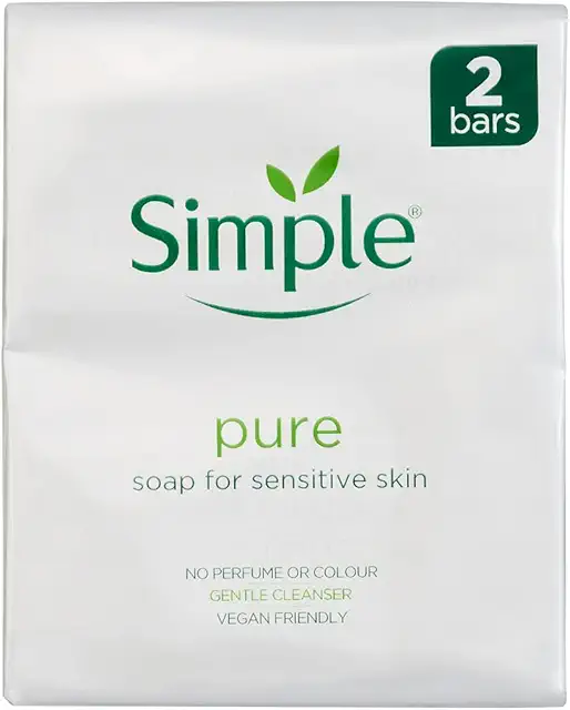 Simple Unscented Soap 2-Pack 100g Each - Vegan Friendly