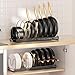 MUDEELA Pots and Pans Organizer Rack for under Cabinet, Expandable 11.81''-22.85'' Pot Lid Kitchen Cabinet Organizer Holder with 10 Adjustable Compartment Cutting Board Organizer for Pan Lid, Bakeware