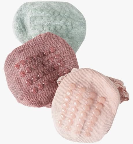 Image of heartbury Cute and Colorful 100% Cotton Baby Girls Anti Slip Socks Frill &Ruffle Socks for Baby Girls, Grip socks for Baby