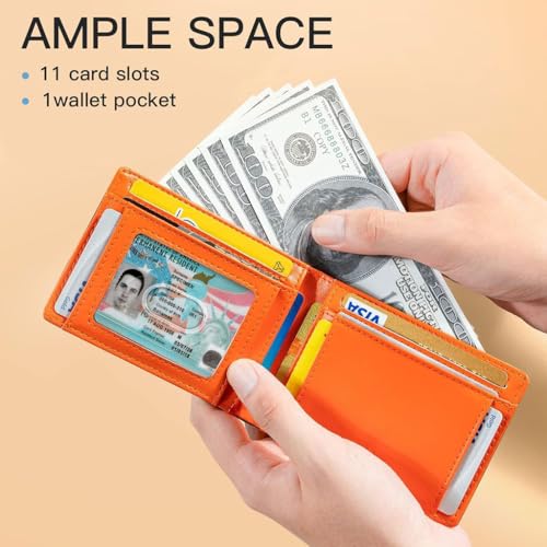 Men's wallet genuine leather wallet card bag men's anti-theft brush wallet clip women's boyfriend wallets4