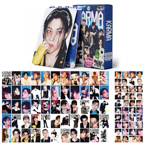 NHPY 95 Piezas SK Photocards KARMA Tarjetas Fotográficas Pegatinas Nuevo Álbum Tarjetas Fotográficas Tarjetas Skids Regalo para Fans