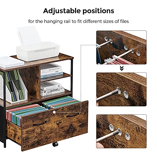 Image of VASAGLE Lateral File Cabinet, Printer Stand with Open Shelves and Drawer