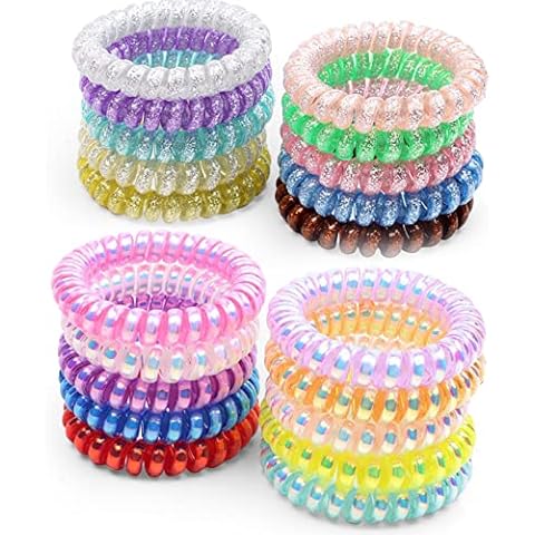 Gomas del pelo Elásticas,20 Piezas Cintas para el cabello en espiral Cover