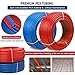 PEX Pipe 1/2 Inch 100ft 2 Rolls PEX Tubing EVOH Pex-B Pipe Non Oxygen Barrier Durable Leakage-Proof Flexible for Residential Water Lines in Homes pex Radiant Heat Tubing(Red+Blue)