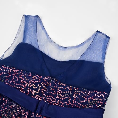 Uhnice Flower Girls Sequin Dress V-Back Tulle Ball Gown for Wedding Party4