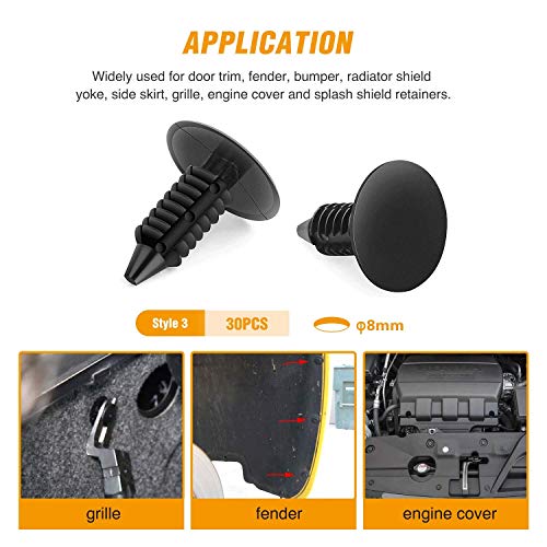 Image of GOOACC GRC-18 100PCS 7mm 8mm 10mm Nylon Push Expansion Screws Replacement Kit,Bumper Fastener Rivet Clips GM 21030249 Ford N807389S