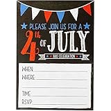 Best Paper Greetings 50 Pack 4th of July Invitations with Envelopes, BBQ Celebration, Patriotic Party Invites (5x7 Inch)