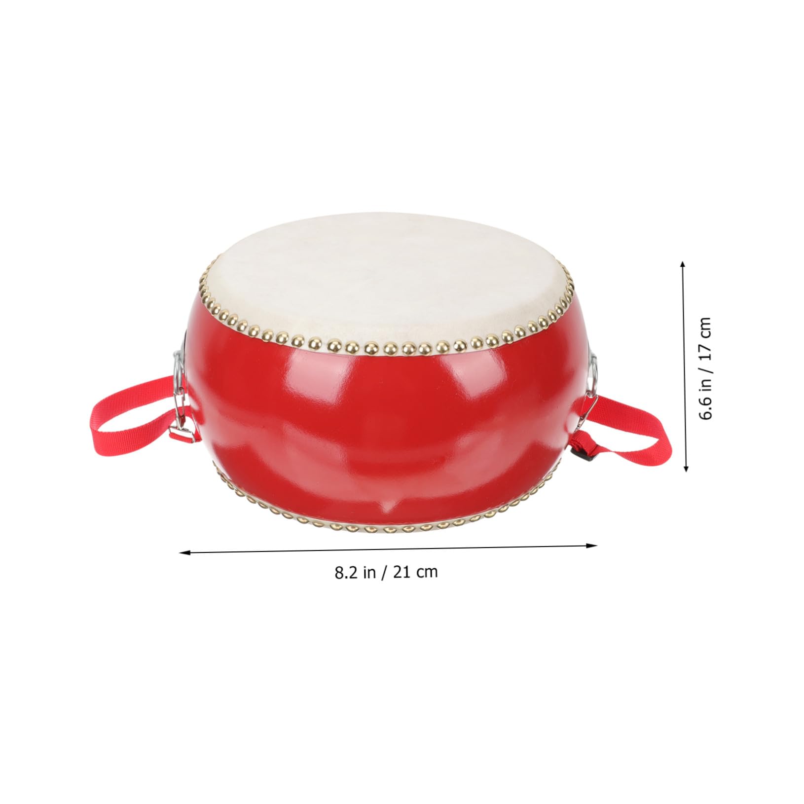 Batería Juguete Roja de Piel de Vaca y Madera para Niños, 1 Set | Juguete Musical Educativo con Baqueta, Instrumentos de Percusión, Decoracion Colegio Estilo Aleatorio