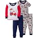 Gerber Toddler Boys Boy 4 Piece Cotton Pajama Set, fire truck, 3T