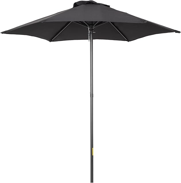 Outsunny 2m Patio Parasols Umbrellas, Outdoor Sun Shade with 6 Sturdy Ribs for Balcony, Bench, Garden