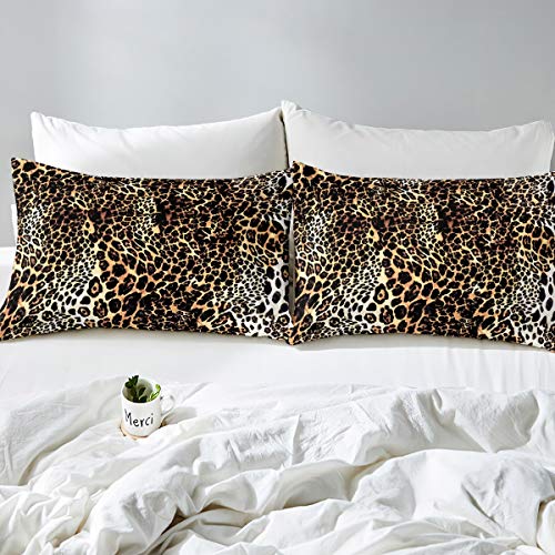 Loussiesd Leopard Print Duvet Cover Safari Cheetah Print Bedding Set for Kids Girls Women Ultra Soft Wild Animal Theme Comforter Cover Wildlife Style Decor Bedclothes 3Pcs Super King - Image 2