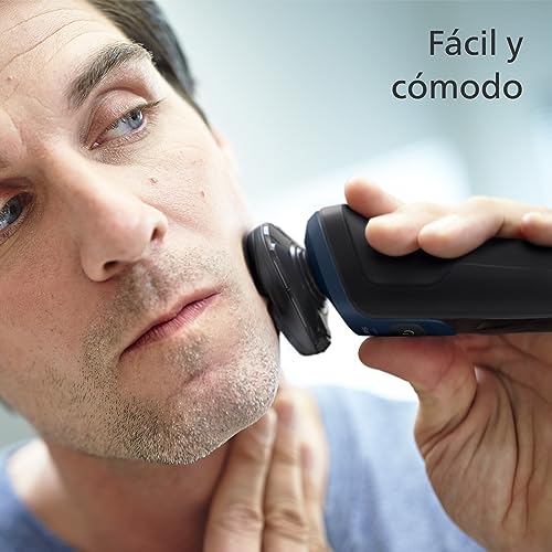 Miniatura 5 de Philips Serie 5000 Afeitadora Eléctrica Hombre, Máquina de Afeitar Barba con recortadora, 27 cuchillas, Cabezal flexible 360º, 50min de uso, En Seco y Húmedo, Recargable, Funda, S5465/18, Azul Metal
