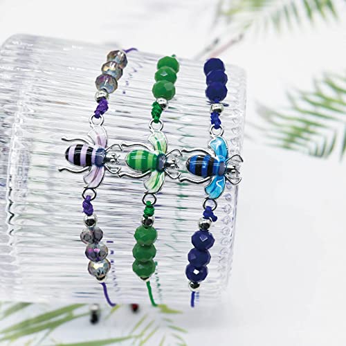 12Pack Colorful Enamel Bee Animal Pendant Bracelet Set Adjustable Woven Friendship Crystal Beads Bracelets For Women Girl Fashion Jewellery Party Gift #TOP4