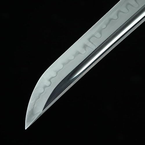 Miniatura 7 de Tanto Sword Handmade Full Tang Clay Templado T10 Steel Short Japanese Katana Real Hamon Samurai kendo Tesoro aburrido Wakizashi Rojo Negro Azul