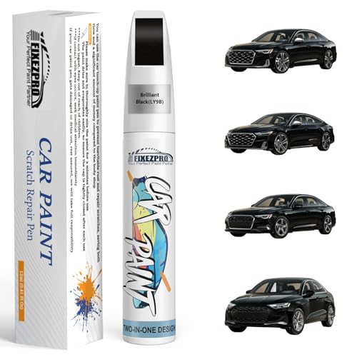 Image of LY9B Brilliant Black Touch Up Paint for Audi, Exact Color Match Car Paint Scratch Repair Remover Pen Kit Quick & Easy Fix Vehicle Chips and Automotive Nicks Scuff