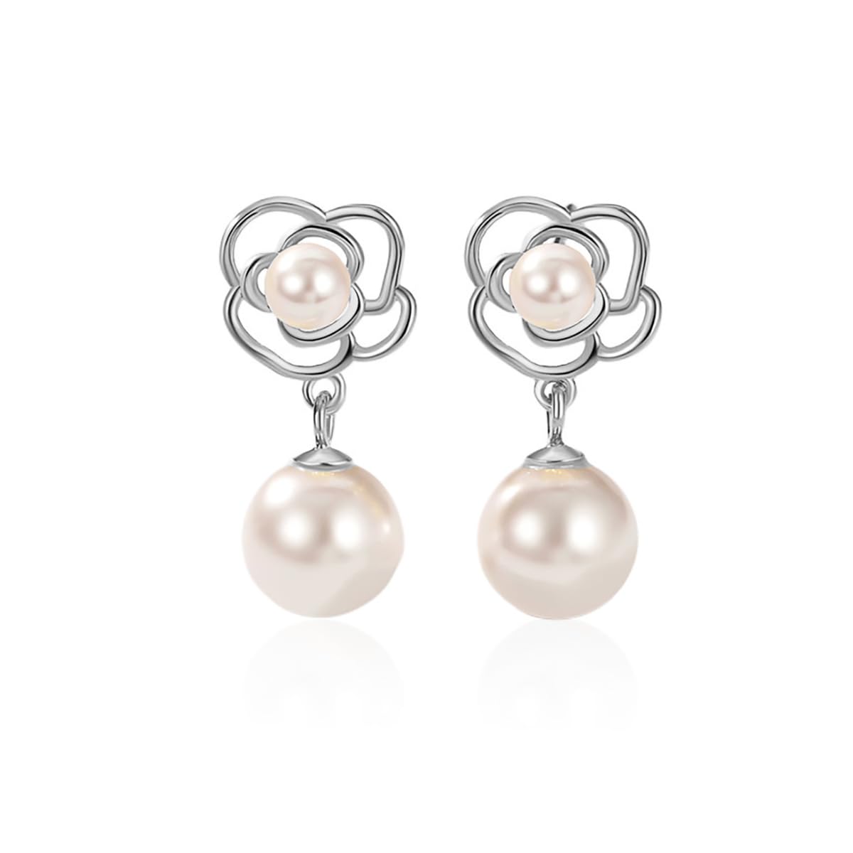 Orecchini a perno con fiore in argento sterling 925