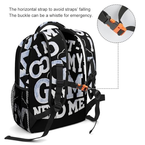 I Must Go My Gym Needs Me Unisex Backpack Casual Daypacks Lightweight Shoulders Bag for Camping Hiking Travel3