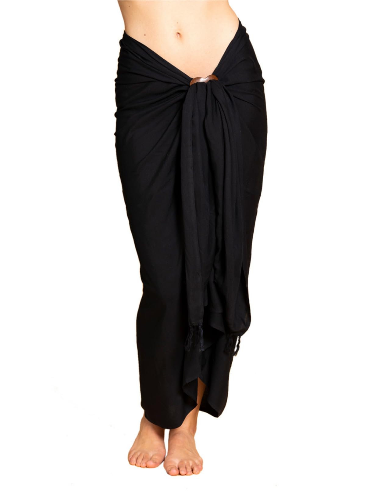 PANASIAM Pareo Sarong opaco y fluido – L y XL para mujer y hombre como falda pareo, vestido de playa o toalla de playa – ligero pareo playa de viscosa suave – producción ética