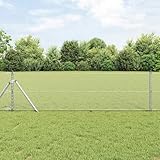 Mokuyary Zaunpfosten Silber 10 x 0,6 m (13 mm Maschen) Stahl Gartenzaun ideal für Hundezaun,Weidezaun,Zaun Garten & Hühnerzaun,Gartennetz Modell Bodenbefestigung