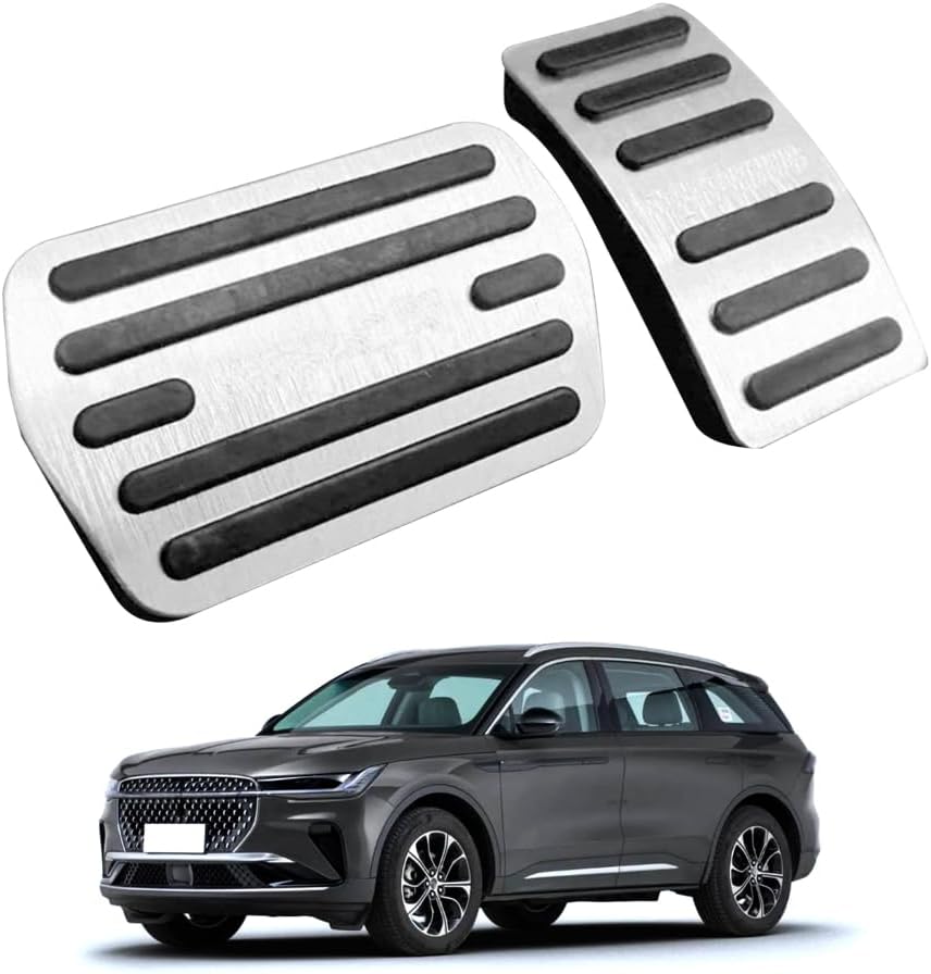 Car Pedal Covers for Lincoln Nautilus 2024 2025 2026, Auto Aluminum Gas Pedal Covers Accessories Replacement, Non-Slip Accelerator Brake Foot Rest Pedals(Set of 2)