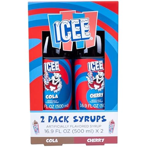 ICEE 2 Pack Syrups - 2x16.9 fl.oz. Includes Cola & Cherry Flavors. Cover