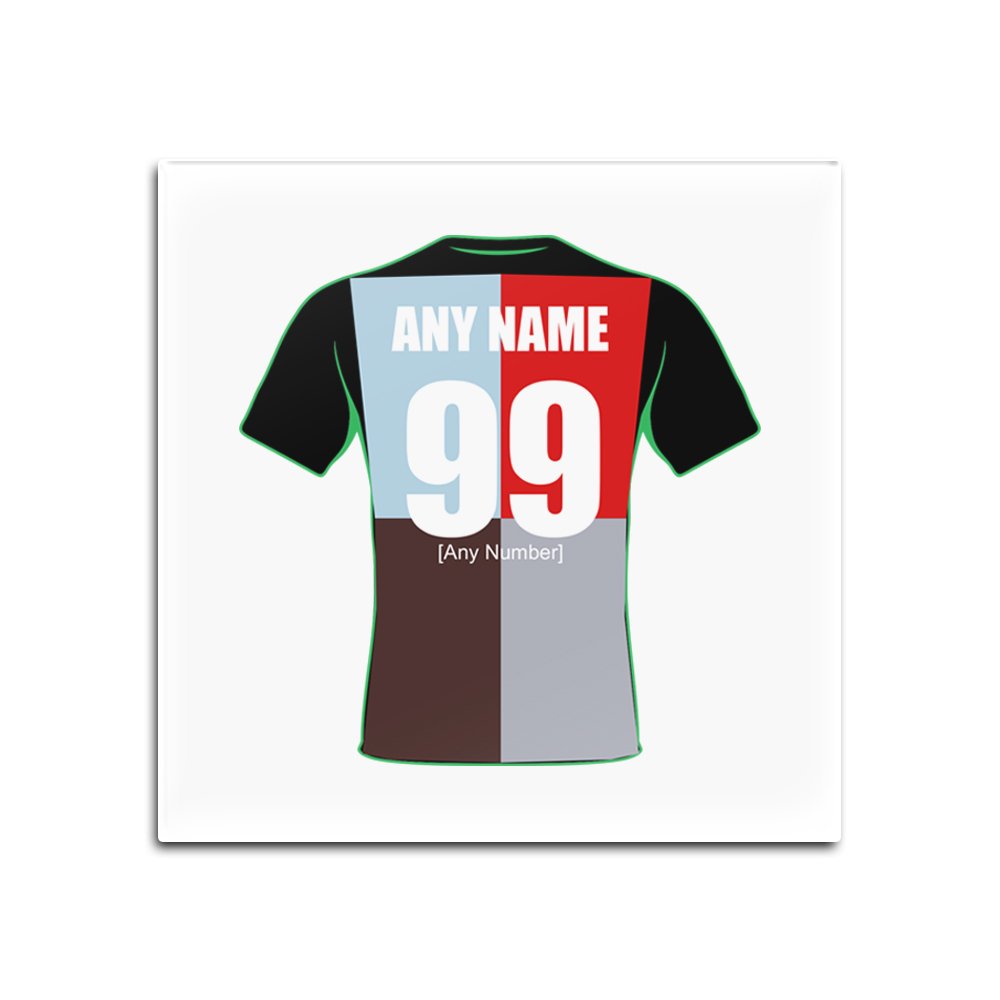 Sottobicchiere Quadrato In Vetro Personalizzato Harlequins Rugby – 9,8x9,8 Cm – Con Nome E Messaggio
