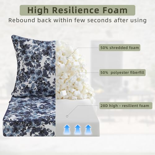 image for Favoyard Outdoor Seat Cushion 19 x 19 x 3 in Waterproof Pattern Fade R