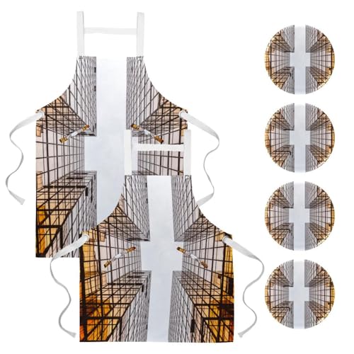 Tablier de serveuse pour restaurant et bar lot de 2 pièces multicolore