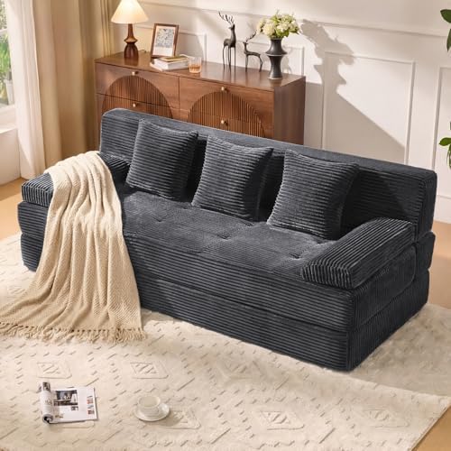 78.7IN Folding Sofa Bed - Convertible Sleeper Sofa Couch with Rem...