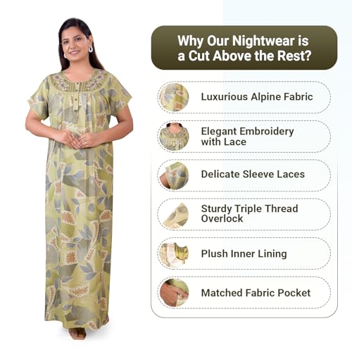 Image of Nighty| Nighty for Women Stylish| Nighty for Women| Alpine Nighty for Women| Night Gown for Women Stylish| Cotton Nighty for Women| Night Dresses for Women Cotton| Women Nighty| Alpine Fabric
